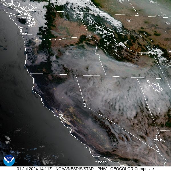 Wednesday morning’s satellite shows smoke-free skies over Western Montana, with abundant smoke to the south.